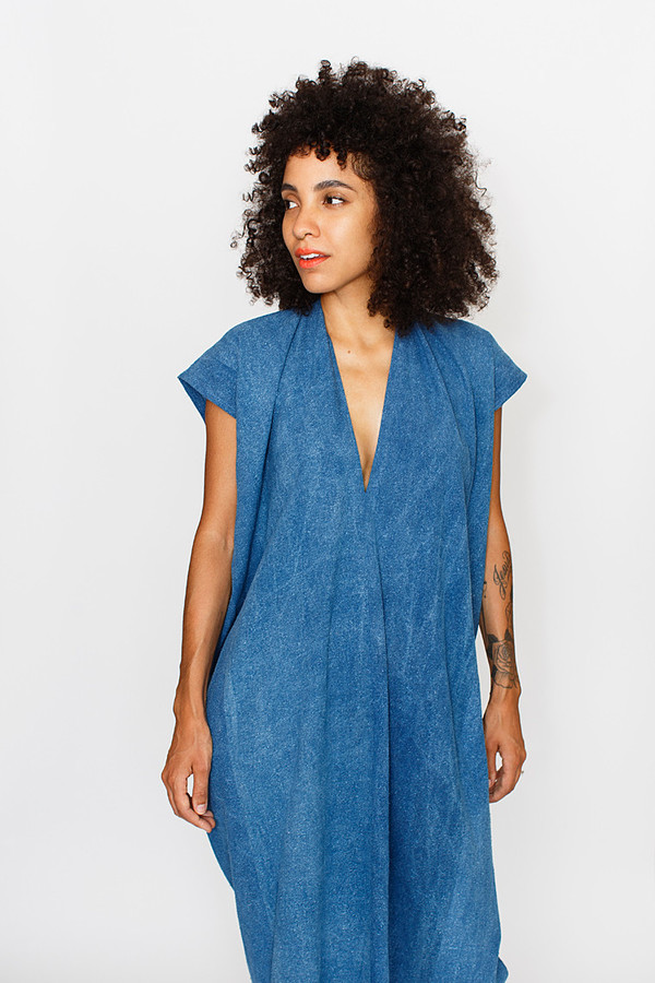 Sale! Indigo Tempest Dress, Silk Noil Sale! Indigo Tempest Dress, Silk Noil