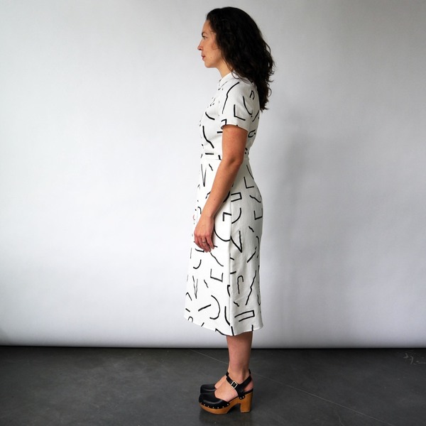Midi Tee Dress in Lines Print Midi Tee Dress in Lines Print