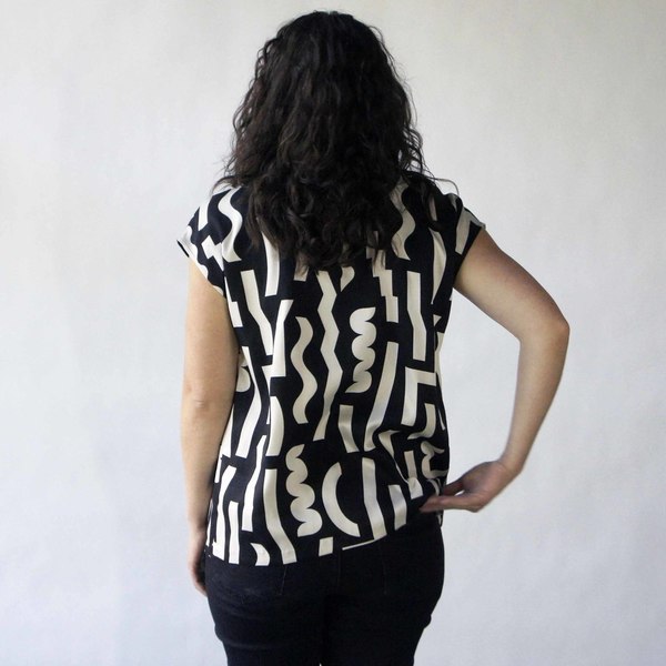 Oversize Tee in Black Slash Print Oversize Tee in Black Slash Print