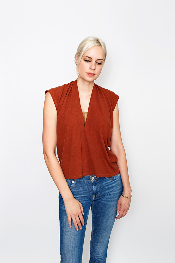 Miranda Bennett Everyday Top, Silk Noil in Rust Miranda Bennett Everyday Top, Silk Noil in Rust