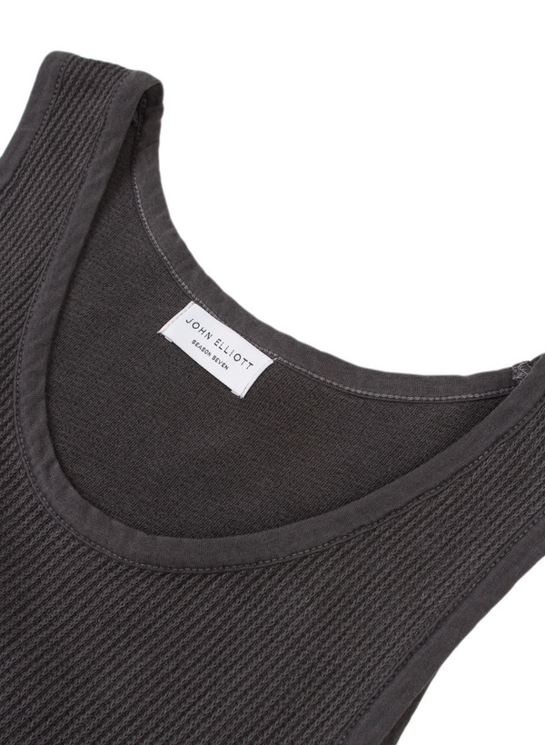 John Elliott- Flat Back Thermal Mercer Tank Black John Elliott- Flat Back Thermal Mercer Tank Black