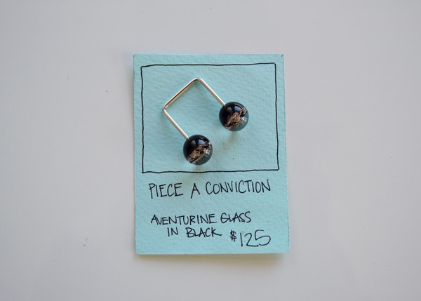 Piece A Conviction: Black Aventurine Glass Ring Piece A Conviction: Black Aventurine Glass Ring