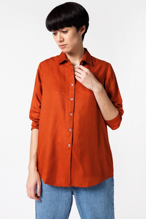 Kaarem Breeze Button Down - regale red orange Kaarem Breeze Button Down - regale red orange