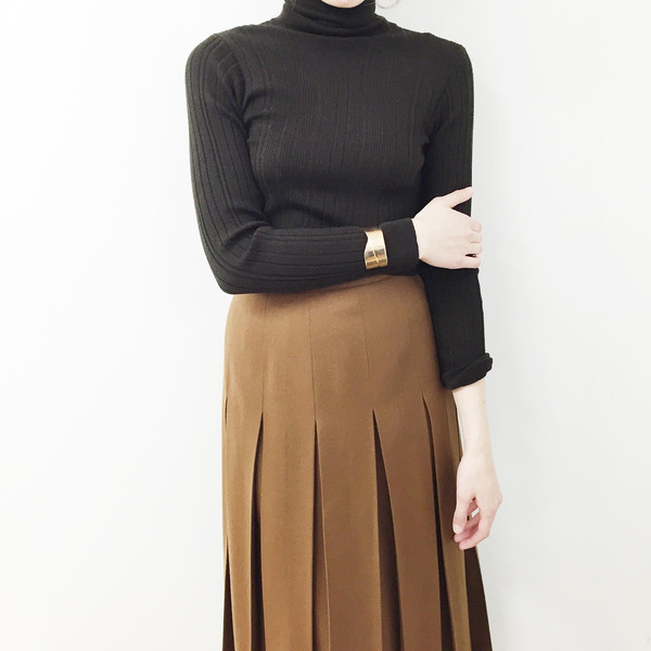 Johan Pleated Camel Skirt Johan Pleated Camel Skirt