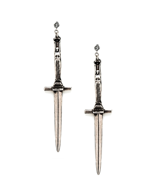Pamela Love Dagger Earrings in Antique Silver Pamela Love Dagger Earrings in Antique Silver