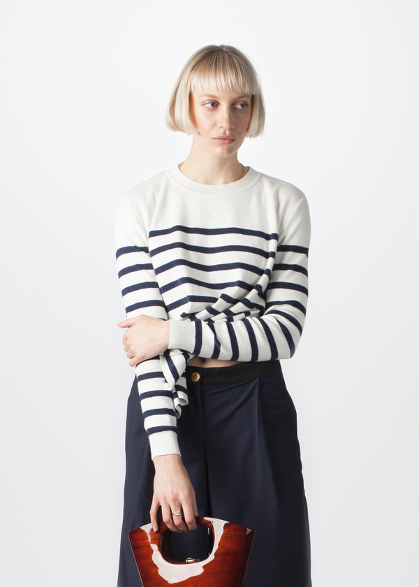 Organic by John Patrick Stripe Pullover with Slits Organic by John Patrick Stripe Pullover with Slits