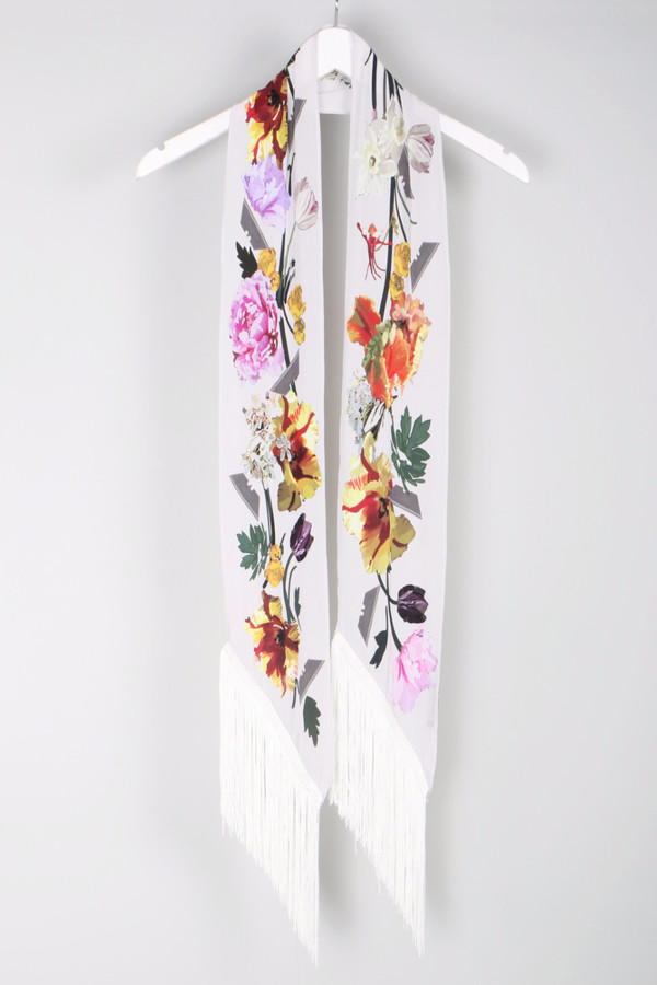 Rockins Flora Classic Skinny Ivory Scarf Rockins Flora Classic Skinny Ivory Scarf