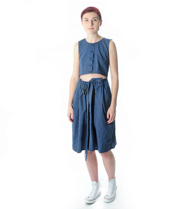 Caron Callahan Indigo Stripe Ripley Dress Caron Callahan Indigo Stripe Ripley Dress