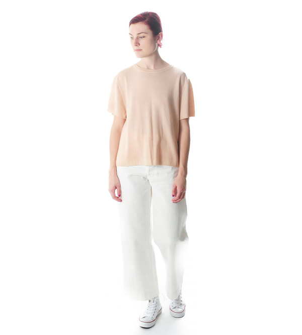 Ryan Roche Nude Cashmere T-Shirt Sweater Ryan Roche Nude Cashmere T-Shirt Sweater