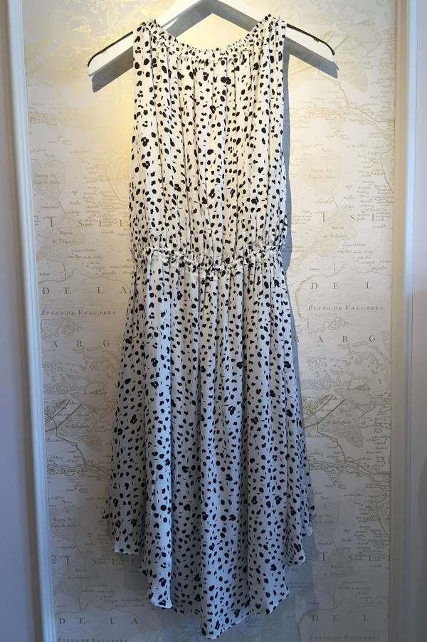 Derek Lam 10 Crosby Ink Dot Georgette Gathered Dress Derek Lam 10 Crosby Ink Dot Georgette Gathered Dress