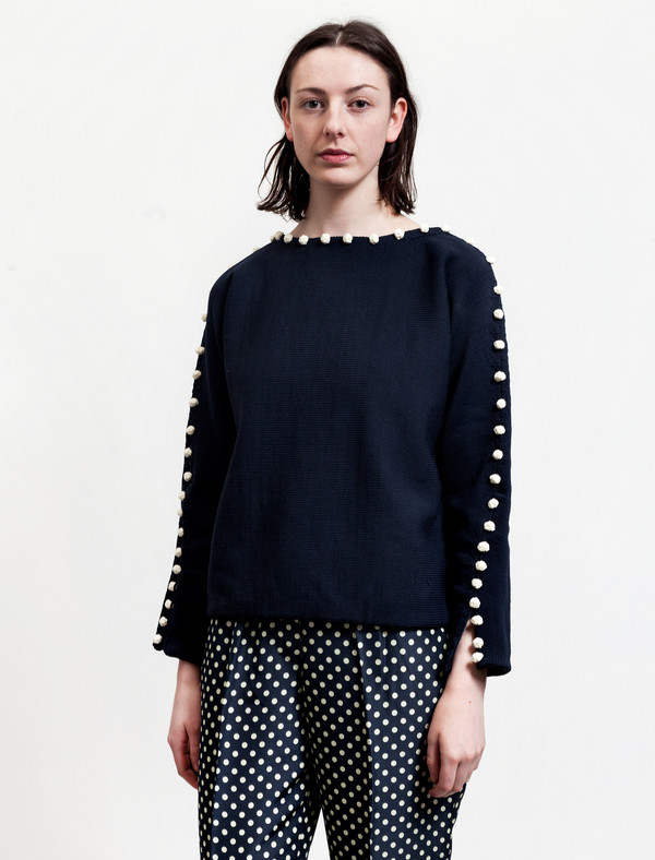 Trademark Bobble Boatneck Sweater Navy Trademark Bobble Boatneck Sweater Navy