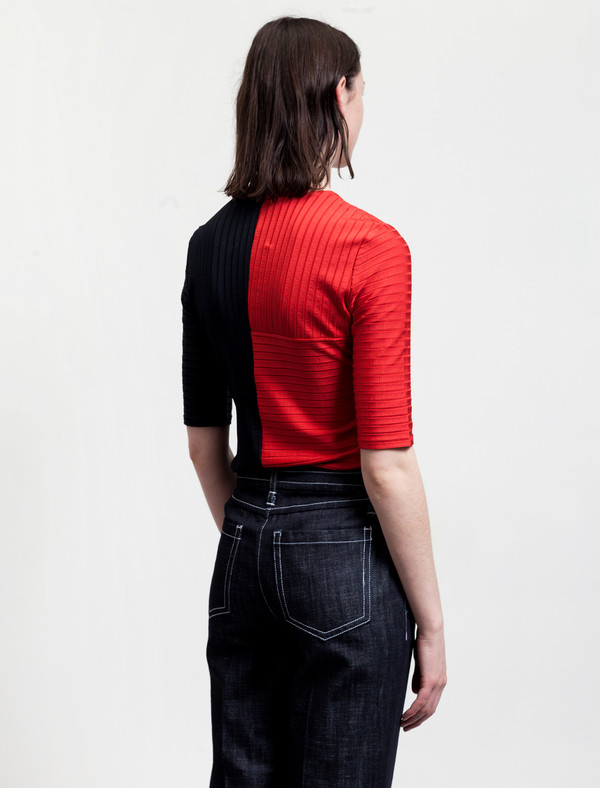 Trademark Womens Colourblock Ribbed T-Shirt Trademark Womens Colourblock Ribbed T-Shirt