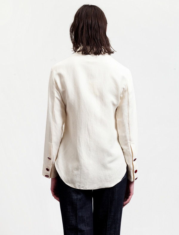 Trademark Womens Pajama Collar Shirt Cream Trademark Womens Pajama Collar Shirt Cream