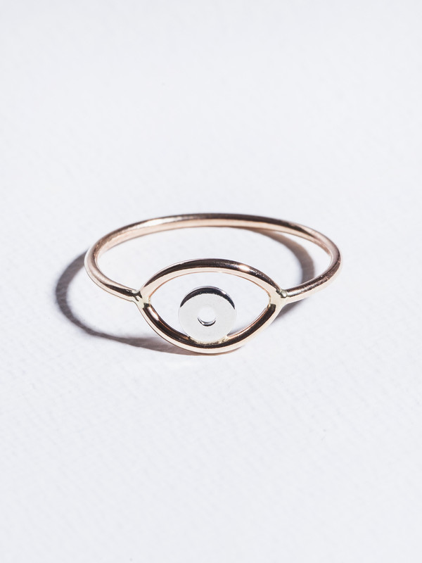 STEFANIE SHEEHAN Gold Evil Eye Ring STEFANIE SHEEHAN Gold Evil Eye Ring