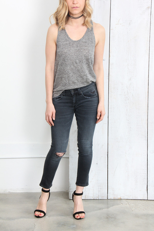 T By Alexander Wang CHARCOAL LINEN TANK TOP T By Alexander Wang CHARCOAL LINEN TANK TOP