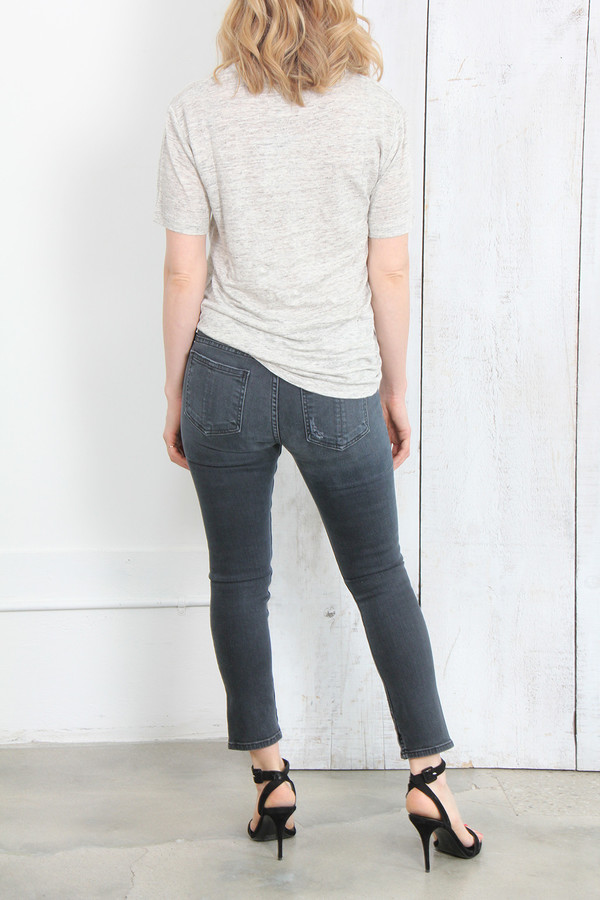 T By Alexander Wang LINEN SILK OVERSIZED TEE IN HEATHER GREY T By Alexander Wang LINEN SILK OVERSIZED TEE IN HEATHER GREY