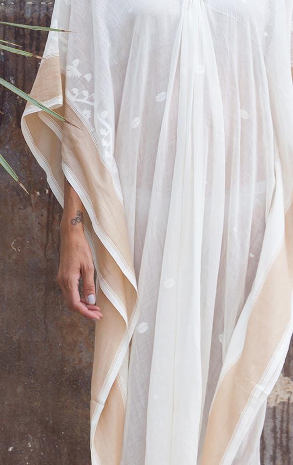 Two NYC Caftan with silk border Two NYC Caftan with silk border