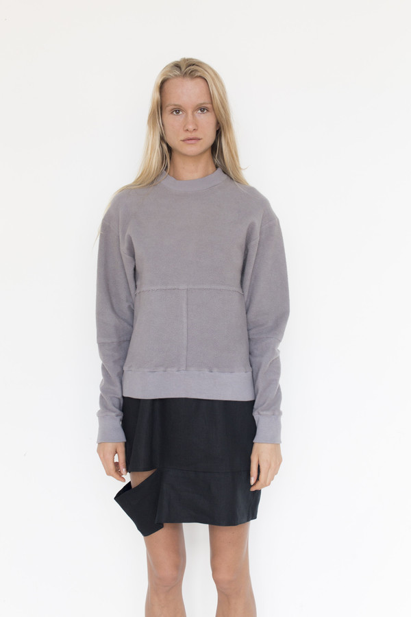 Eckhaus Latta Pewter Lapped Sweatshirt Eckhaus Latta Pewter Lapped Sweatshirt