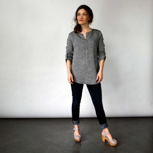 Nuthatch Tab Shirt in Washed Linen Nuthatch Tab Shirt in Washed Linen