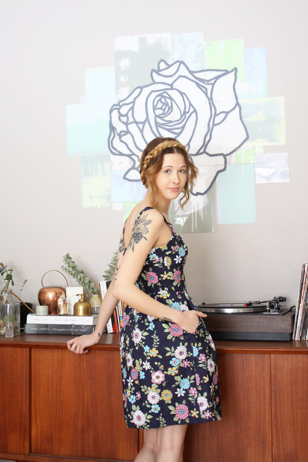 Birds of North America - Sylph Dress (Navy Floral) Birds of North America - Sylph Dress (Navy Floral)