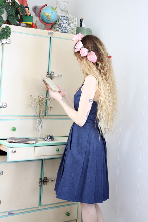 Birds of North America Chlorophonia Dress (Dark Wash) Birds of North America Chlorophonia Dress (Dark Wash)