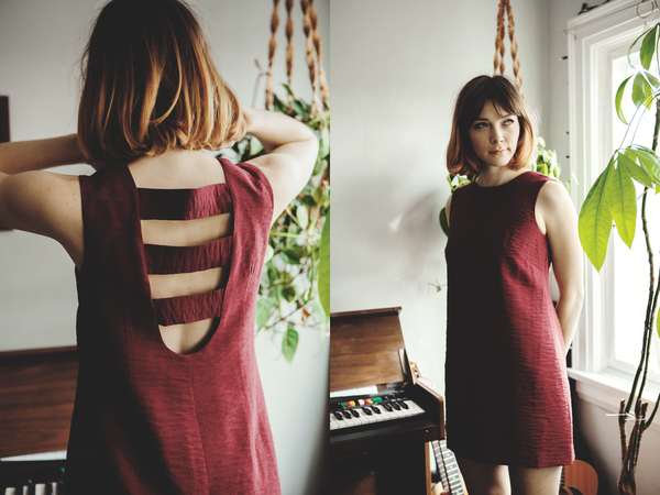 Birds of North America Grenadier Dress (Burgundy) Birds of North America Grenadier Dress (Burgundy)