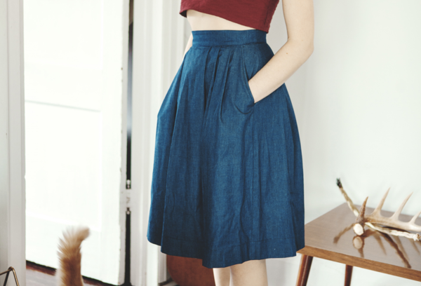 Birds of North America Songlark Skirt (Dark Wash) Birds of North America Songlark Skirt (Dark Wash)