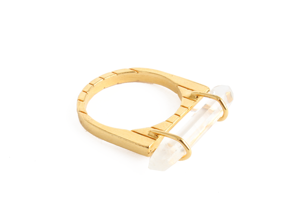 Bones + Feathers Collective Crystal Stacked Bar Ring Bones + Feathers Collective Crystal Stacked Bar Ring