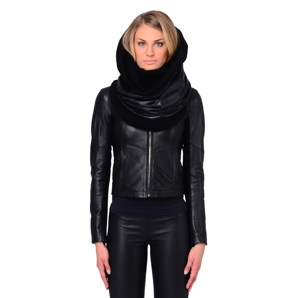 LAMARQUE PIPE-SCARF Leather Infinity Scarf LAMARQUE PIPE-SCARF Leather Infinity Scarf