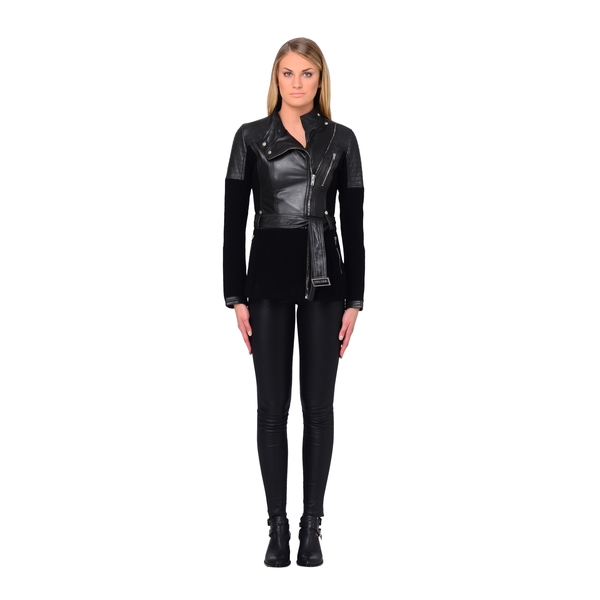 LAMARQUE MANUELLA Wool and Leather Long Biker LAMARQUE MANUELLA Wool and Leather Long Biker