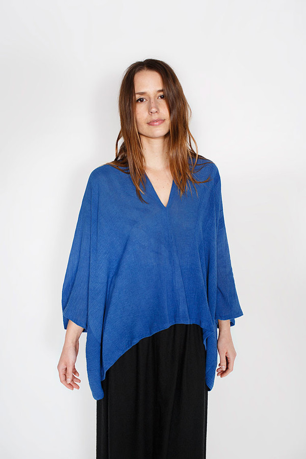 Miranda Bennett Muse Top, Cotton Gauze in Indigo Miranda Bennett Muse Top, Cotton Gauze in Indigo