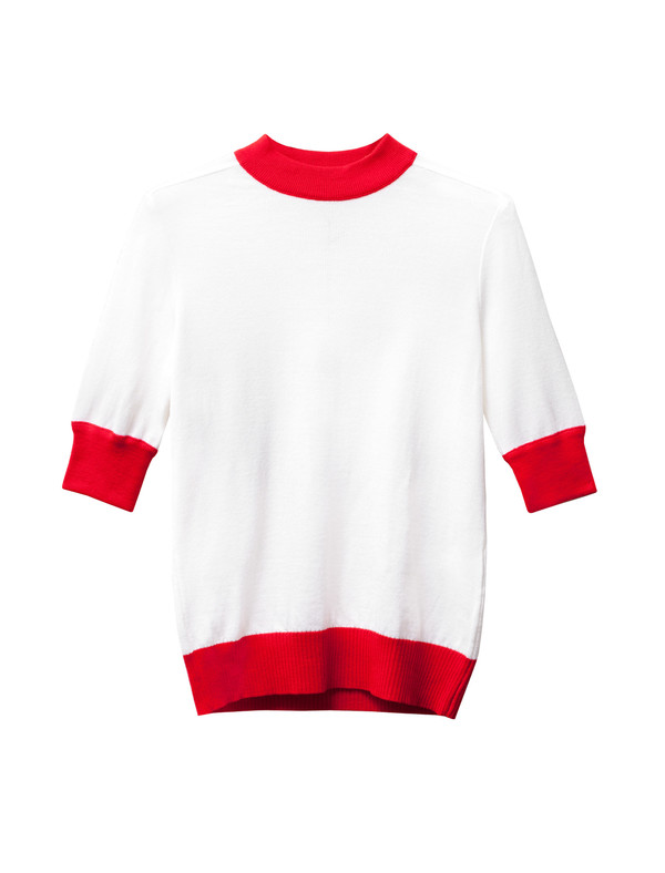 Etienne Deroeux Womens Mila Short Sleeve Red/White Etienne Deroeux Womens Mila Short Sleeve Red/White