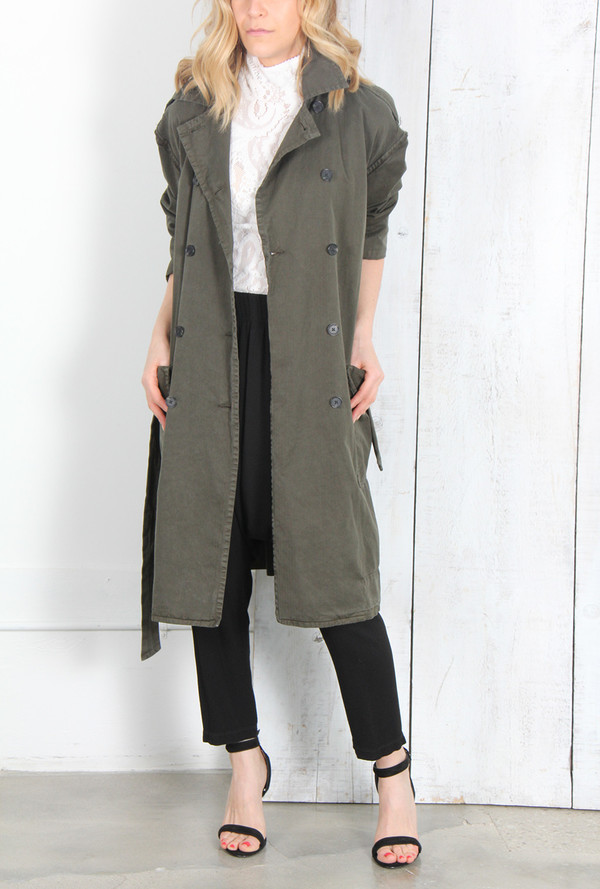 RAQUEL ALLEGRA MILITARY TRENCH IN OLIVE RAQUEL ALLEGRA MILITARY TRENCH IN OLIVE