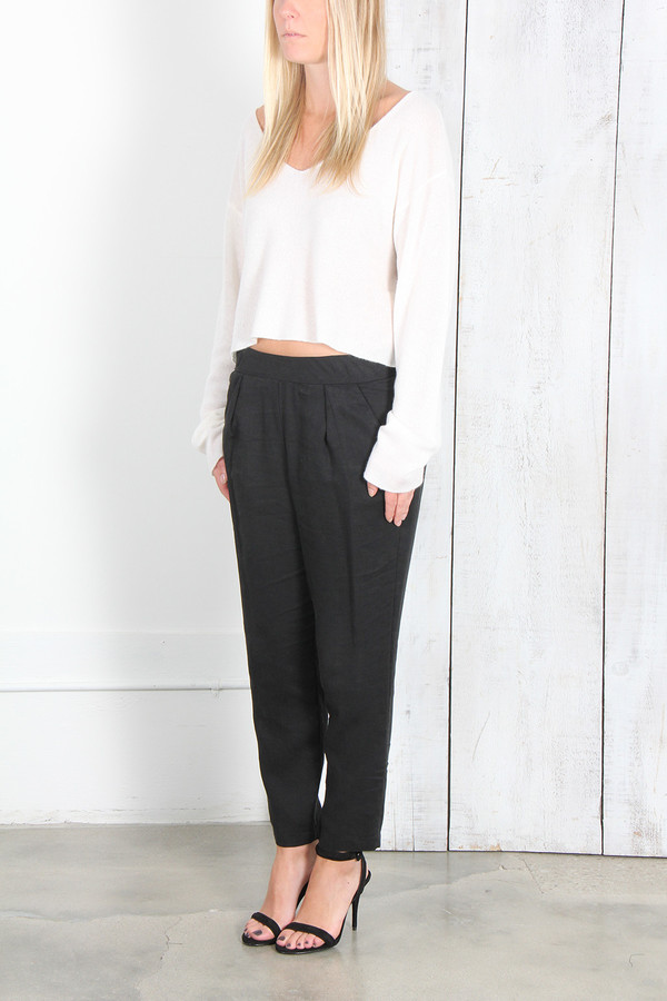 Raquel Allegra BLACK LINEN EASY PANT Raquel Allegra BLACK LINEN EASY PANT