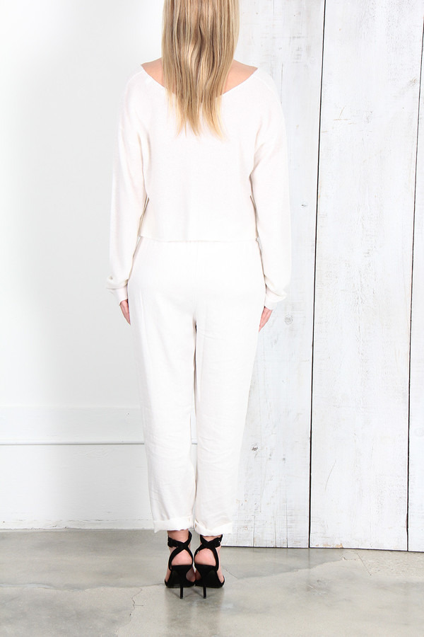 Raquel Allegra DIRTY WHITE LINEN EASY PANT Raquel Allegra DIRTY WHITE LINEN EASY PANT
