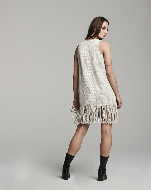 VOZ Zig Zag Dress - Sand/Ivory VOZ Zig Zag Dress - Sand/Ivory