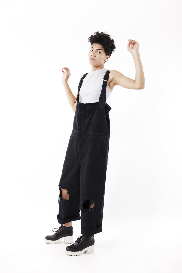 Ikumi Damaged Denim Overalls Ikumi Damaged Denim Overalls