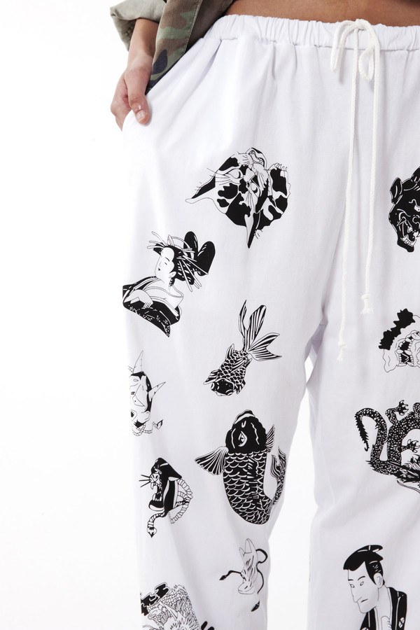 Ikumi Tattoo Long Pants (White) Ikumi Tattoo Long Pants (White)