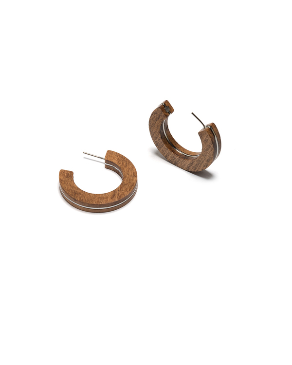 Lizzie Fortunato Pacific Hoop Earrings in Wood Lizzie Fortunato Pacific Hoop Earrings in Wood