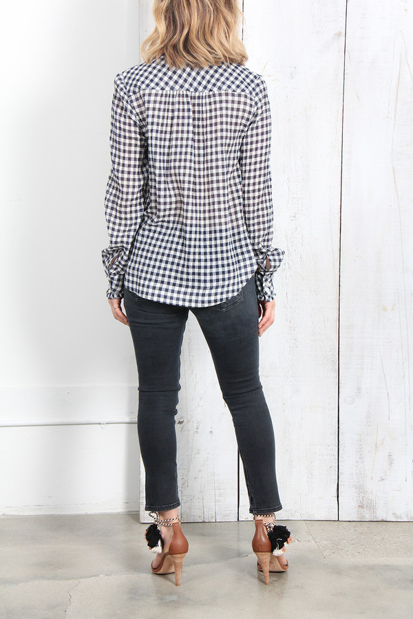 SEA GINGHAM LONG SLEEVE TOP SEA GINGHAM LONG SLEEVE TOP