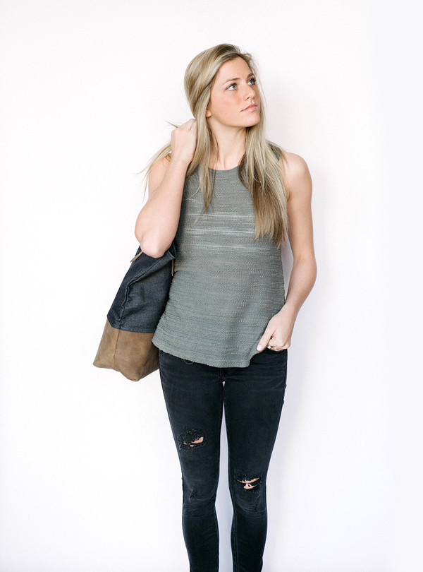 Bella Luxx Sheer stripe Muscle Tank Bella Luxx Sheer stripe Muscle Tank