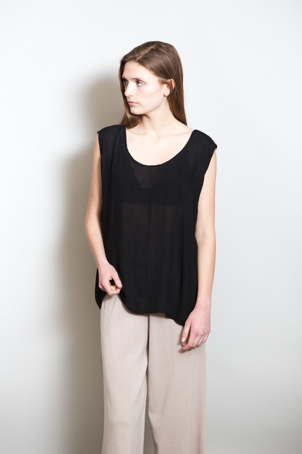 Revisited Crushed Cotton Tank / Black Revisited Crushed Cotton Tank / Black