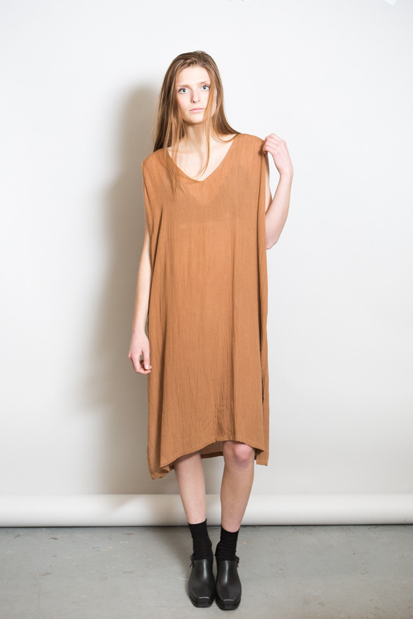 Revisited Crushed Cotton V-Dress / Siena Revisited Crushed Cotton V-Dress / Siena