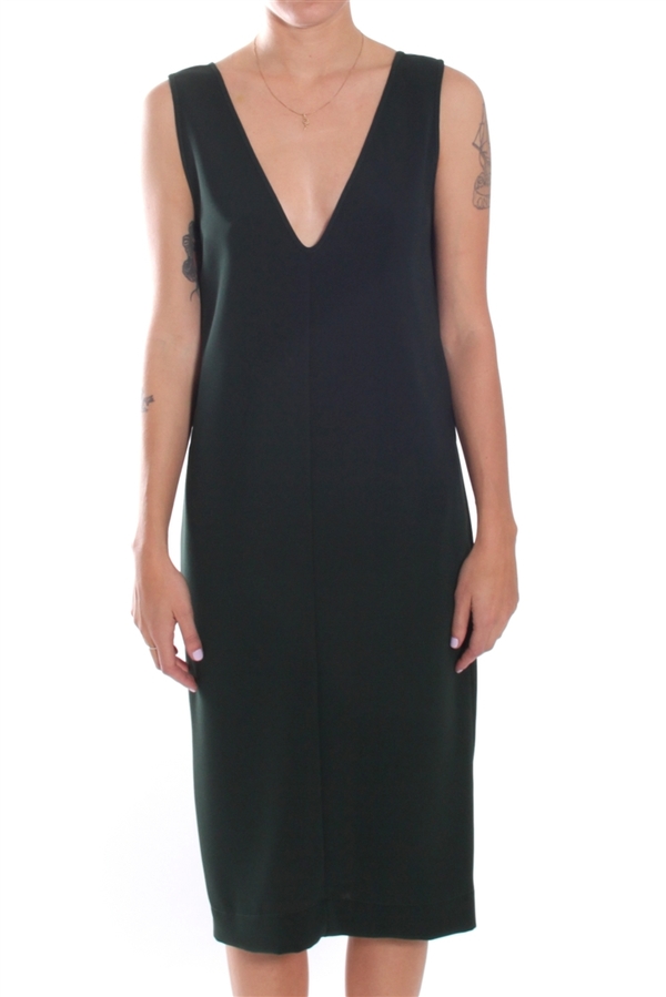 Nomia V-Neck Shift Dress Forest Pique Nomia V-Neck Shift Dress Forest Pique