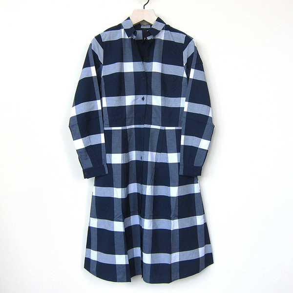 Kowtow Journal dress - navy/white check Kowtow Journal dress - navy/white check