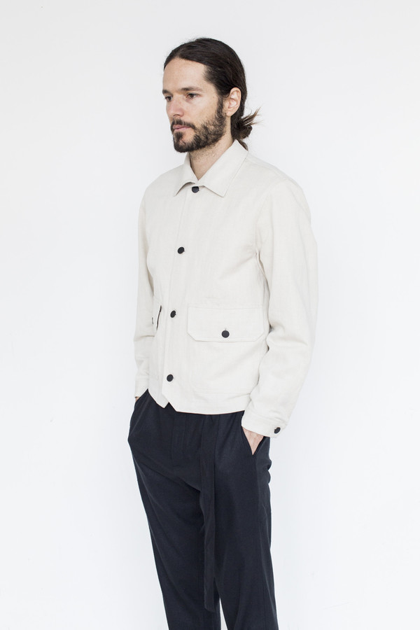 Men's Assembly Cotton Button Jacket - Natural Men's Assembly Cotton Button Jacket - Natural