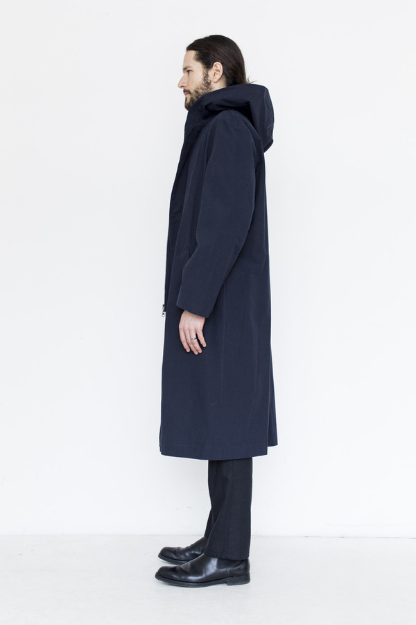 Men's Assembly Cotton Hoodcoat - Navy Men's Assembly Cotton Hoodcoat - Navy