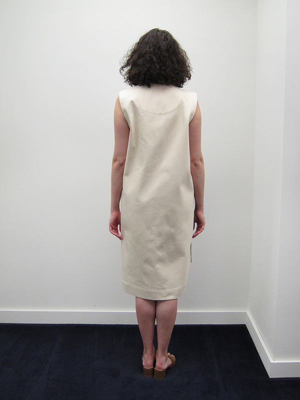 Nancy Stella Soto Offset Denim Front Flap Dress Nancy Stella Soto Offset Denim Front Flap Dress