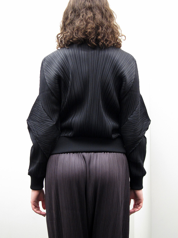 Issey Miyake Pleated Bomber Jacket - Black Issey Miyake Pleated Bomber Jacket - Black