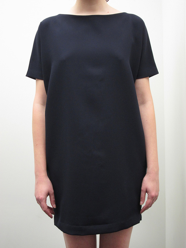 KAAREM Angle Mini Dolman Open Back Dress | Blue/Black KAAREM Angle Mini Dolman Open Back Dress | Blue/Black